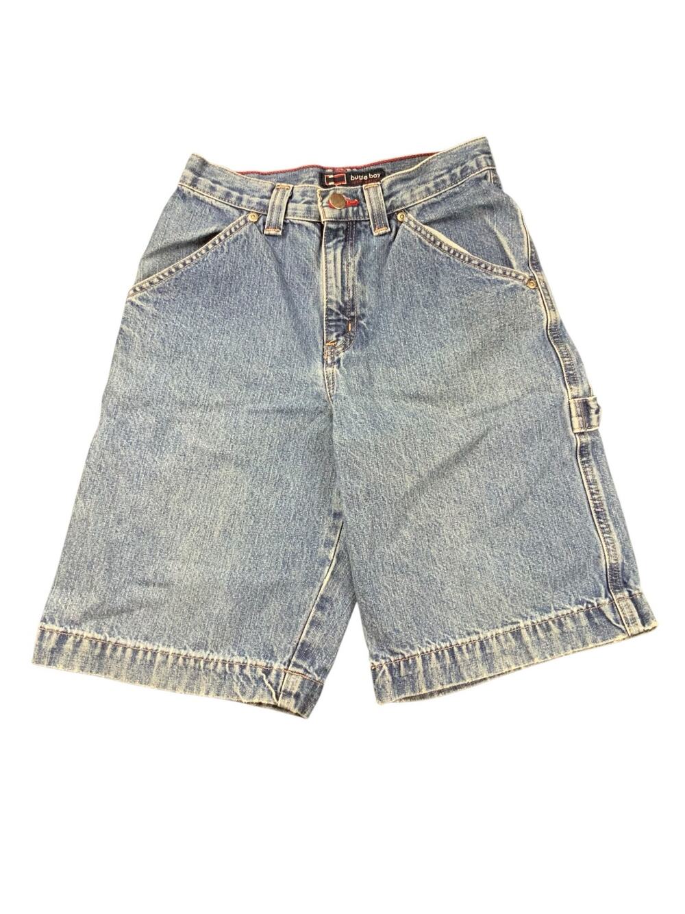Bugle Boy Vintage Carpenter Denim Shorts Boys Size 12R Light Wash 100% Cotton